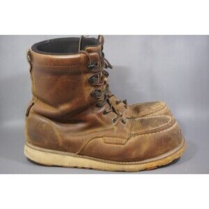 Brunt Marin 8" Waterproof Comp Toe Wedge Sole Work Boots Brown EH Men's Size 10